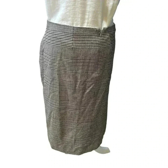 Veronica Beard Tamic Ruched Houndstooth Checked Pencil Skirt Sz. 10 - Picture 3 of 6